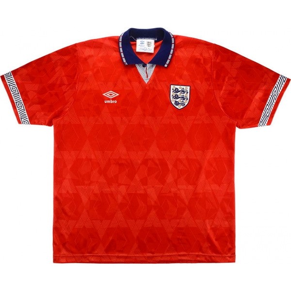 Auswärtstrikot Thailand England Retro 1990 Rote Günstige Fußballtrikots